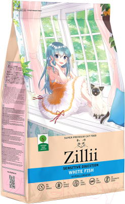 Сухой корм для кошек Zillii Sensitive Digestion Cat белая рыба / 5658161 (2кг)