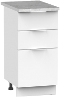 Шкаф-стол кухонный Интермебель Микс Топ ШСР 850-14-300 (белый премиум/мрамор лацио светлый) - 
