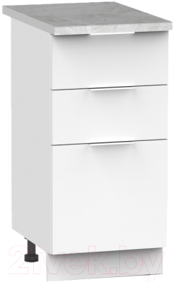 Шкаф-стол кухонный Интермебель Микс Топ ШСР 850-14-300 (белый премиум/мрамор лацио светлый)