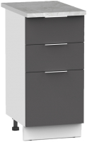 Шкаф-стол кухонный Интермебель Микс Топ ШСР 850-14-300 (графит серый/мрамор лацио светлый) - 