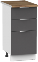 Шкаф-стол кухонный Интермебель Микс Топ ШСР 850-14-300 (графит серый/дуб фигурный светлый) - 