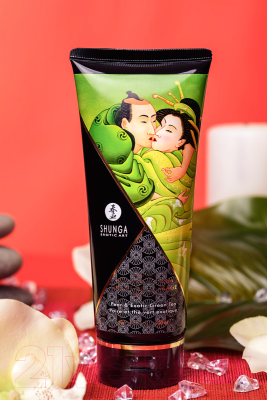 Эротическое массажное масло Shunga Pear and Exotic Green Tea / 274111 (200мл)