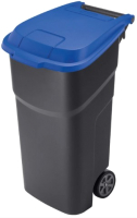 Контейнер для мусора Rotho Atlas / 4510106645 (100л, черный/голубой) - 