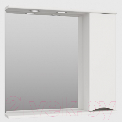Шкаф с зеркалом для ванной Misty Атлантик 80 / П-Атл-4080-010П
