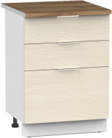 Шкаф-стол кухонный Интермебель Микс Топ ШСР 850-14-500 (вудлайн кремовый/дуб фигурный светлый) - 