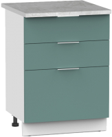 Шкаф-стол кухонный Интермебель Микс Топ ШСР 850-14-500 (сумеречный голубой/мрамор лацио светлый) - 