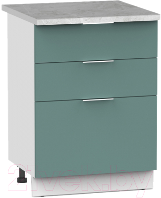 Шкаф-стол кухонный Интермебель Микс Топ ШСР 850-14-500 (сумеречный голубой/мрамор лацио светлый)