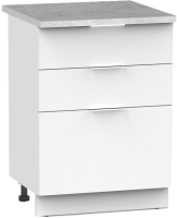 Шкаф-стол кухонный Интермебель Микс Топ ШСР 850-14-600 (белый премиум/мрамор лацио светлый) - 