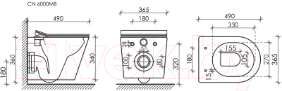 Унитаз подвесной Ceramica Nova Balearica CN6000MB (с сиденьем)