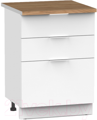 Шкаф-стол кухонный Интермебель Микс Топ ШСР 850-14-500 (белый премиум/дуб крафт золотой)