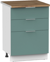 Шкаф-стол кухонный Интермебель Микс Топ ШСР 850-14-600 (сумеречный голубой/дуб фигурный светлый) - 