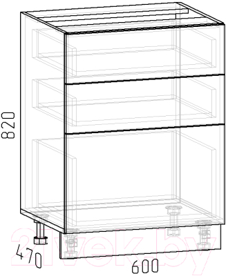 Шкаф-стол кухонный Интермебель Микс Топ ШСР 850-14-600 (белый премиум)