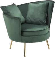 Кресло мягкое Halmar Almond (темно-зеленый/золото) - 