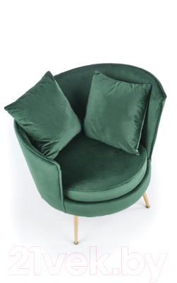 Кресло мягкое Halmar Almond (темно-зеленый/золото)