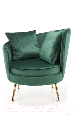 Кресло мягкое Halmar Almond (темно-зеленый/золото)