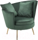 Кресло мягкое Halmar Almond (темно-зеленый/золото) - 