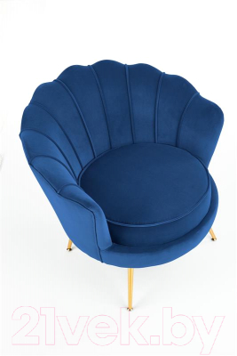 Кресло мягкое Halmar Amorinito (темно-синий/золото)