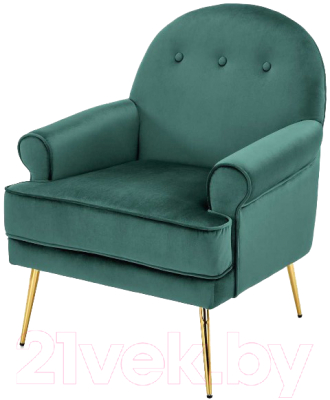 Кресло мягкое Halmar Santi (темно-зеленый/золото)