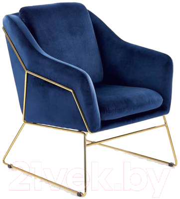 Кресло мягкое Halmar Soft 3 (темно-синий/золото)