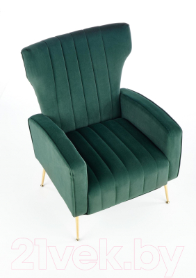Кресло мягкое Halmar Vario (темно-зеленый/золото)