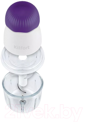 Измельчитель-чоппер Kitfort KT-3064-1 (белый/фиолетовый)