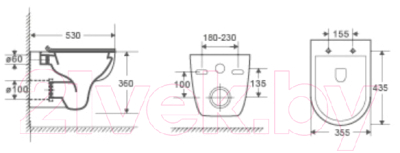 Унитаз подвесной с инсталляцией WeltWasser Amberg 497+ Baarbach 004 GL-WT+ Amberg RD-CR