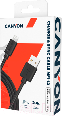Кабель Canyon USB MFI Lightning MFI-12 / CNS-MFIC12B