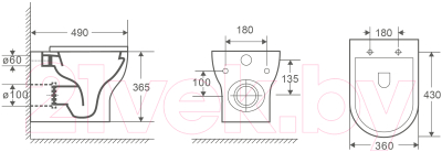 Унитаз подвесной с инсталляцией WeltWasser Amberg 497 + Erlenbach 004 GL-WT + Amberg RD-WT