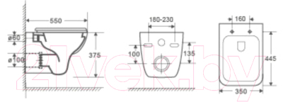 Унитаз подвесной с инсталляцией WeltWasser Amberg 497 + Kehlbach 004 GL-WT + Amberg RD-BL