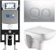 Унитаз подвесной с инсталляцией WeltWasser Amberg 497 + Kehlbach 004 GL-WT + Amberg RD-CR - 