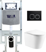 

Унитаз подвесной с инсталляцией WeltWasser, Amberg 497 ST+Salzbach 004 GL-WT+ Amberg RD-BL