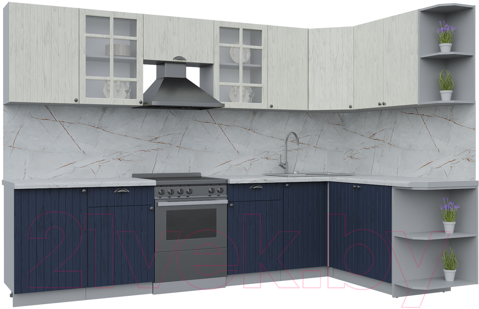 Готовая кухня Интерлиния Берес 1.7x3.1 правая