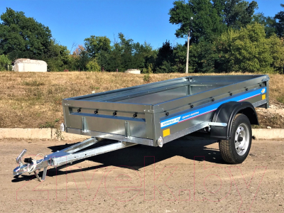 Изображение товара Прицеп для автомобиля Кремень Стандарт плюс 2.5x1.3 (31см борт, серый тент 30см, оцинкованный)