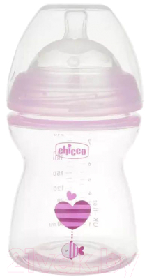 Бутылочка для кормления Chicco Natural Feeling / 00081323100000 (250мл, розовый)