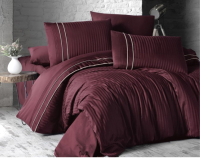 

Комплект постельного белья Karven, Сатин де люкс DARK Евро / N044 Stripe Style DarkRed
