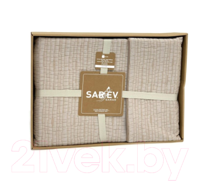 Набор текстиля для спальни Sarev Echo летнее с 2 наволочками Евро / Y829 ECHO (V-7)bej