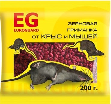 Средство для борьбы с вредителями Euroguard От крыс и мышей (200г)