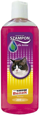 Шампунь для животных Super Benek Алоэ ухаживающий за шерстью для кошек (200мл)