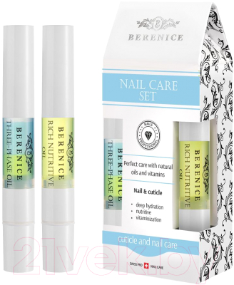 Набор средств для ногтей Berenice Nail Care Set Rich Nutritive Oil 4мл+Three-Phase Oil 4мл