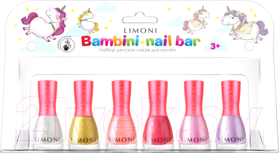 Набор детских лаков для ногтей Limoni Bambini Nail Bar №22 тон 1+2+3+4+5+6