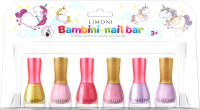 Набор детских лаков для ногтей Limoni Bambini Nail Bar №24 тон 2+4+6+10+11+12 - 