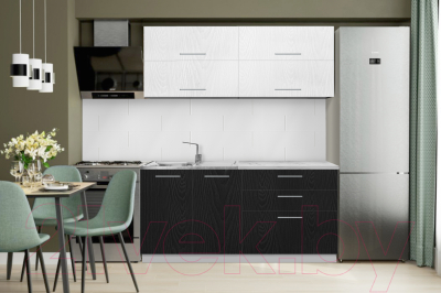 Готовая кухня Артём-Мебель Яна-Ш СН-114 МДФ 1.6м (ясень белый текстурный/распил графит)