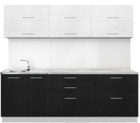 Готовая кухня Артём-Мебель Яна-Ш СН-114 МДФ 2.4м (ясень белый текстурный/распил графит) - 
