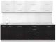 Кухонный гарнитур Артём-Мебель Яна-Ш СН-114 МДФ 2.6м (ясень белый текстурный/распил графит) - 