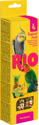 Лакомство для птиц Mealberry RIO Палочки для средних попугаев с тропическими фруктами (2x75г)