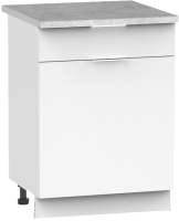 Шкаф-стол кухонный Интермебель Микс Топ ШСР 850-19-500 (белый премиум/мрамор лацио светлый) - 