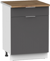 Шкаф-стол кухонный Интермебель Микс Топ ШСР 850-19-500 (графит серый/дуб фигурный светлый) - 
