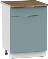 Шкаф-стол кухонный Интермебель Микс Топ ШСР 850-19-500 (сумеречный голубой/дуб фигурный светлый) - 