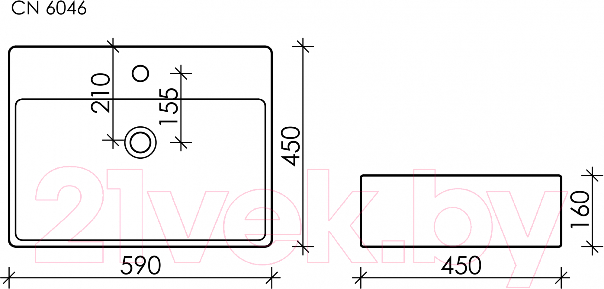 Умывальник Ceramica Nova Element CN6046