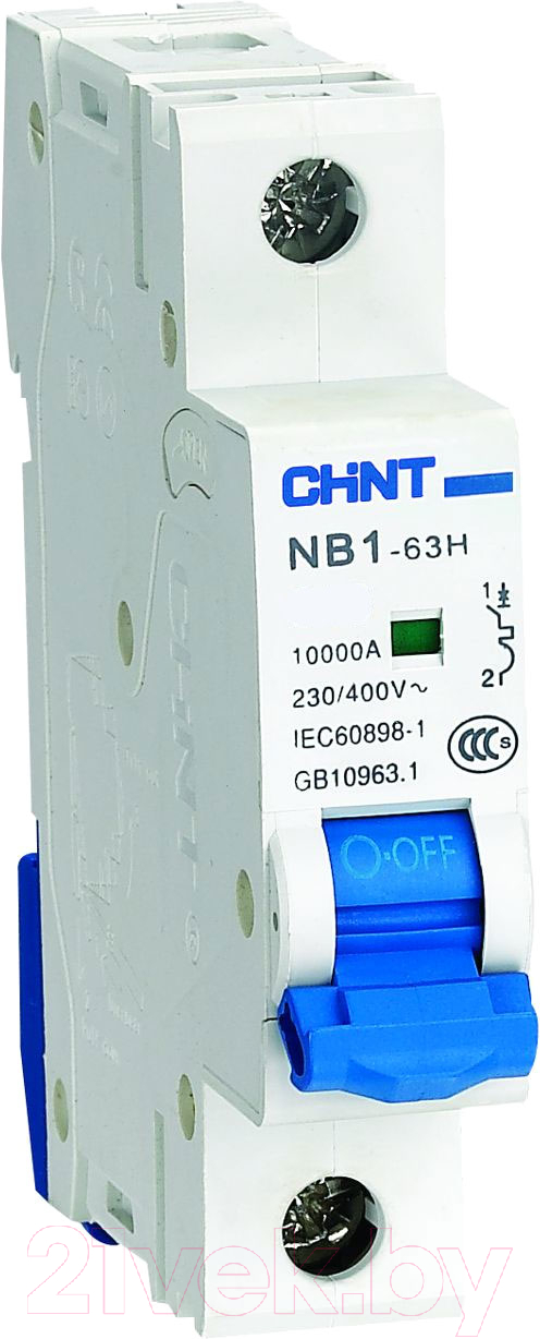 Выключатель автоматический Chint NB1-63H 1P 1A 10кА х-ка C (R) / 179781
